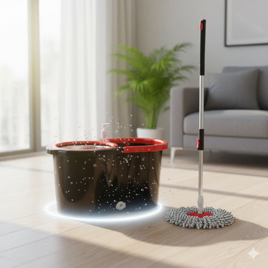 ¡Basta de Dolor de Espalda! Mopa Giratoria Ultra: Limpieza Rápida y Manos Secas