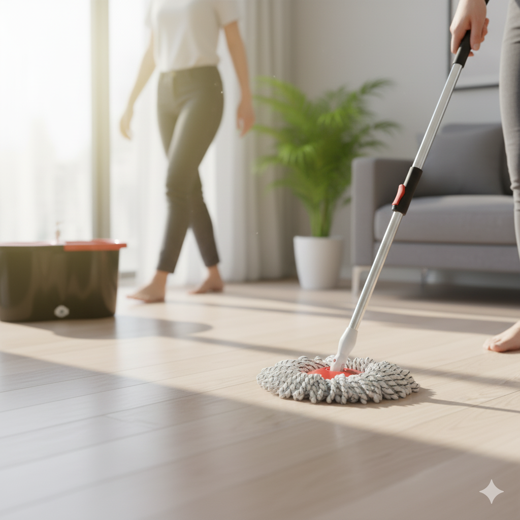 ¡Basta de Dolor de Espalda! Mopa Giratoria Ultra: Limpieza Rápida y Manos Secas